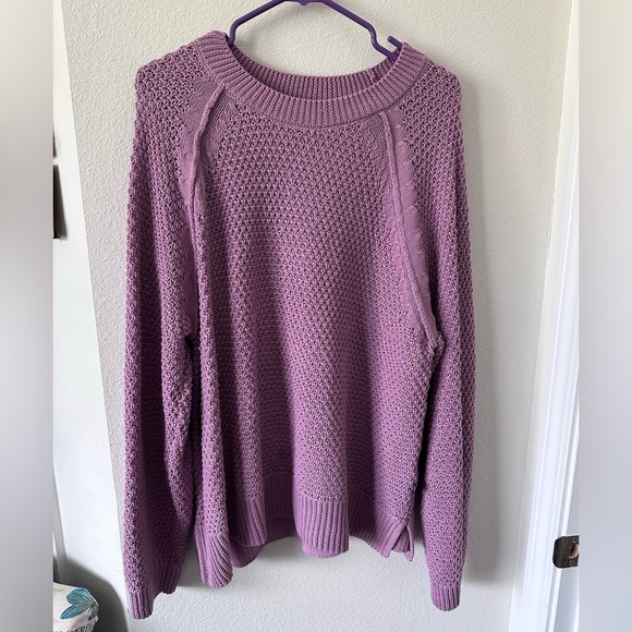 GAP Purple Crew Neck Sweater with Textured Knit NWOT - Picture 1 of 3